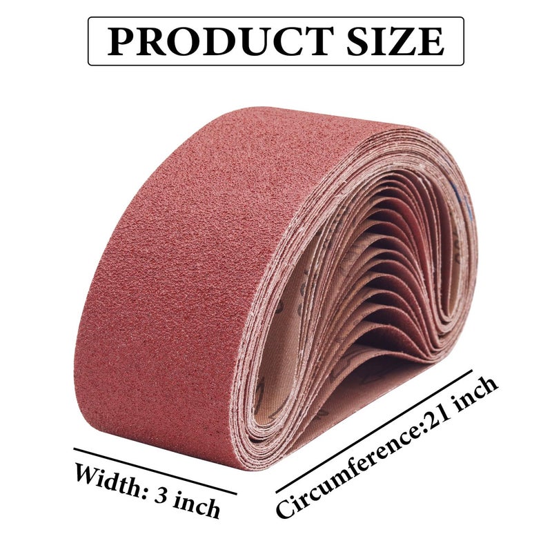 SHUTTLE GENIUS 3-Inch x 21-Inch Belt Sander Paper,40 Grit Aluminum Oxide Sanding Belt,12 Pack (3x21in, 40 Grit) - Image 2